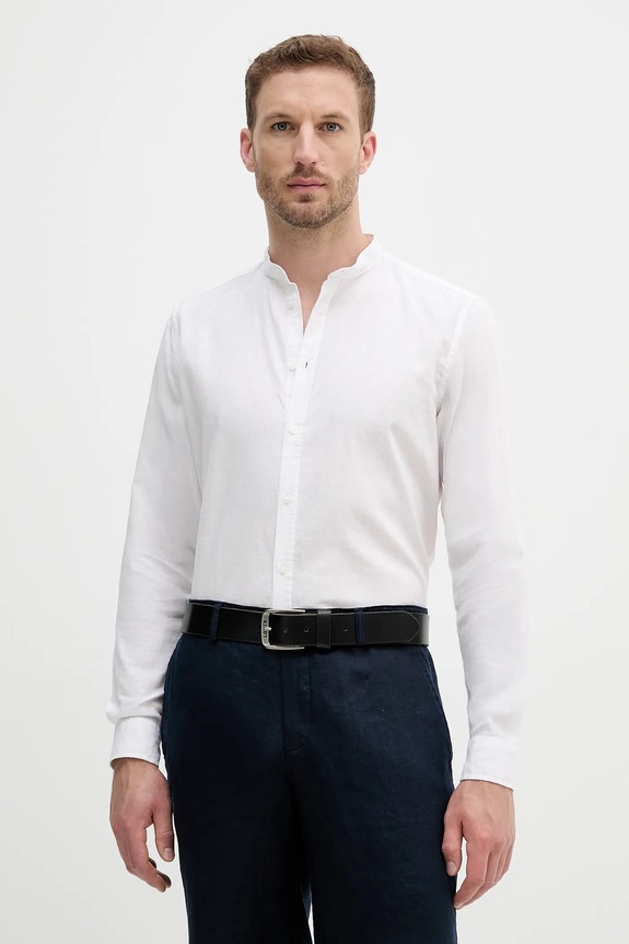 Sisley koszula lniana regular biały 51FCSQ03J