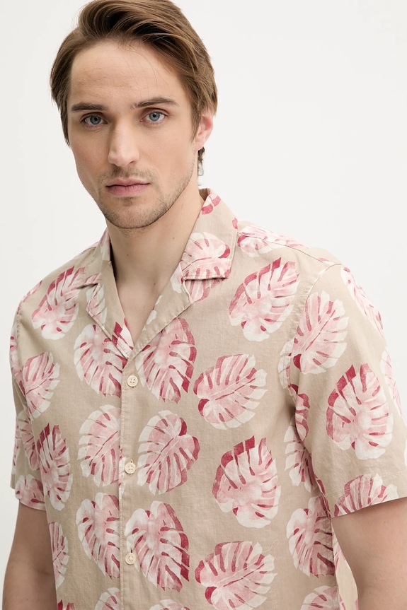 Marc O'Polo camicia di lino beige 524736941062