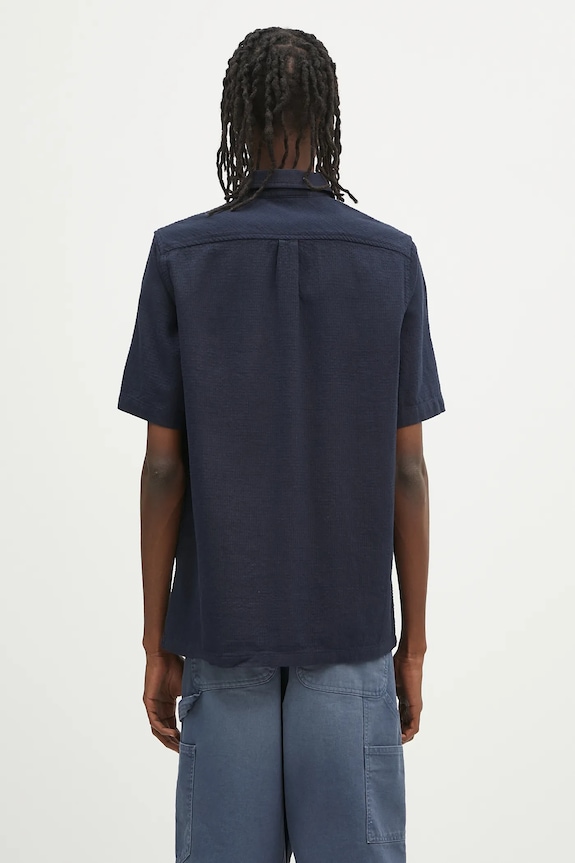 Abbigliamento Samsoe Samsoe camicia di lino Sataro M25100063 blu navy