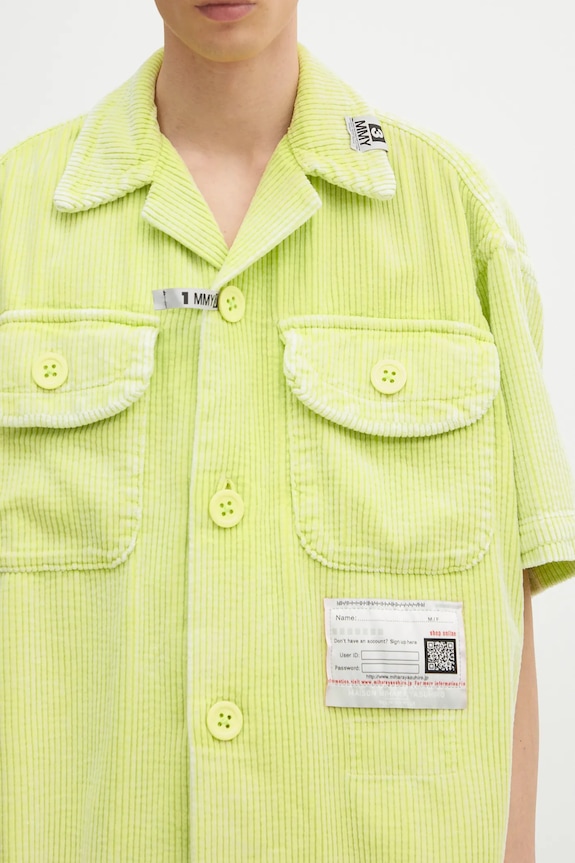 Maison MIHARA YASUHIRO camicia in cotone Amateur Sewn S/S Shirts verde A14SH084