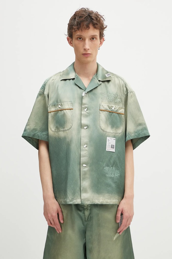 Maison MIHARA YASUHIRO shirt Bowling S/S Shirts plain green J14SH186