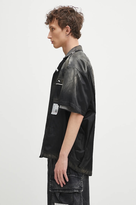 Košile Maison MIHARA YASUHIRO Bowling S/S Shirts J14SH186 černá SS25