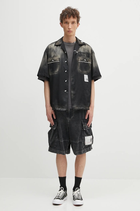 Košile Maison MIHARA YASUHIRO Bowling S/S Shirts J14SH186 černá