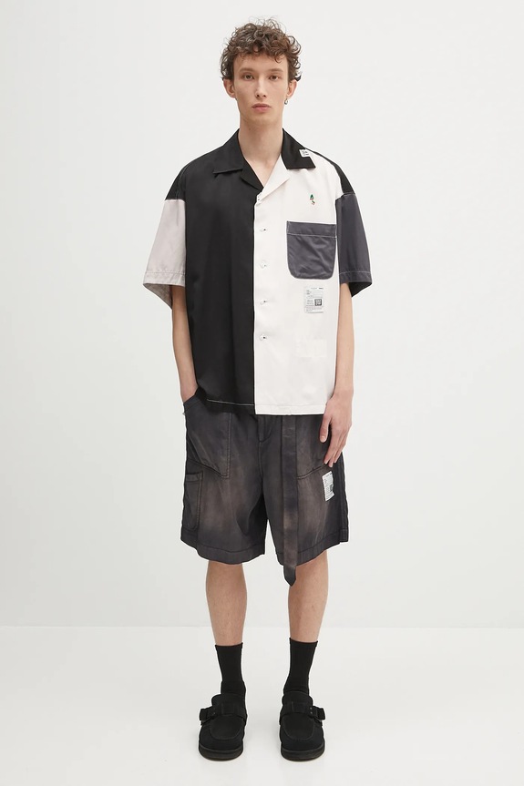Maison MIHARA YASUHIRO shirt Crazy Pattern S/S Shirts J14SH185 black