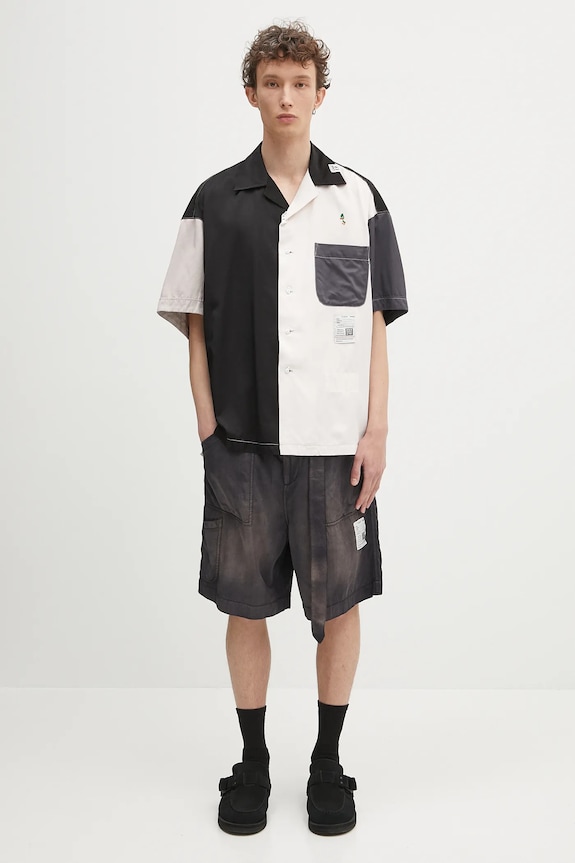 Maison MIHARA YASUHIRO shirt Crazy Pattern S/S Shirts J14SH185 black