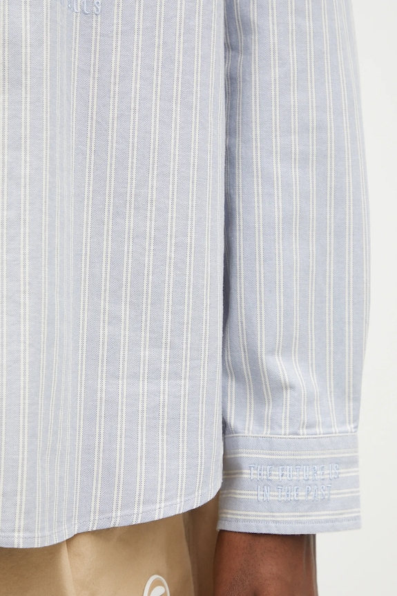 Bavlnená košeľa Human Made Striped Bd Shirt HM29SH011 modrá