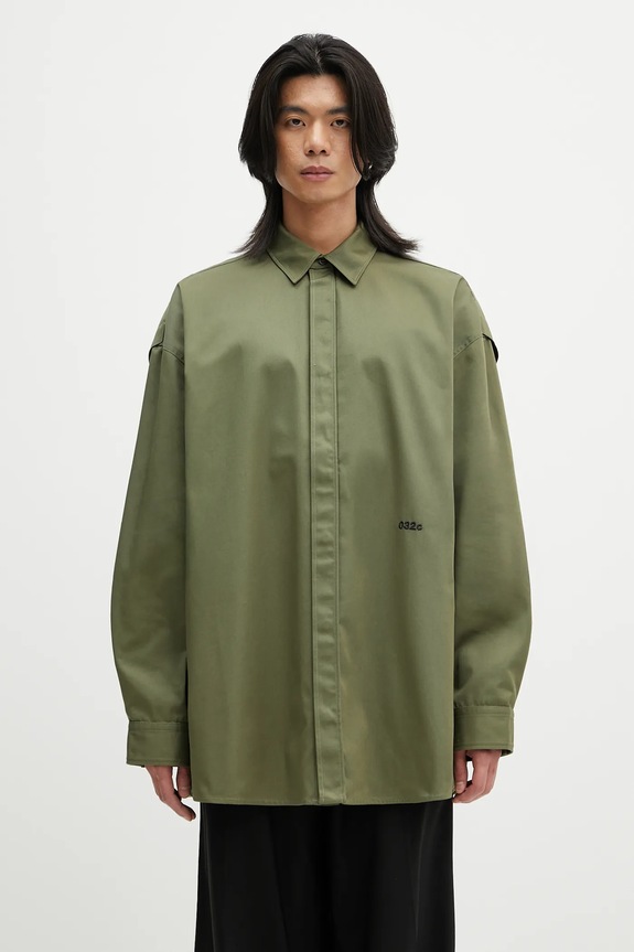 032C camicia 'Steaming: Optional' rilassato verde S25.URW.1306.400