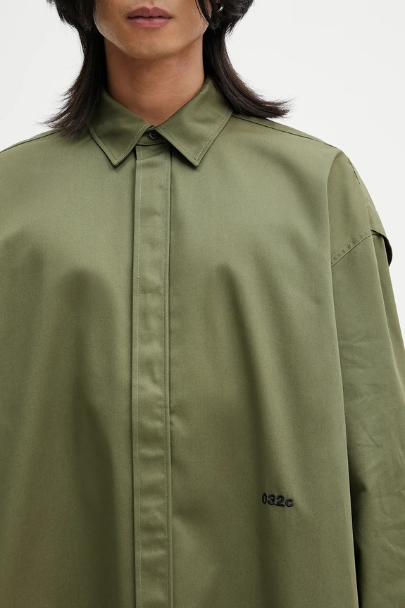 032C camicia 'Steaming: Optional' verde S25.URW.1306.400