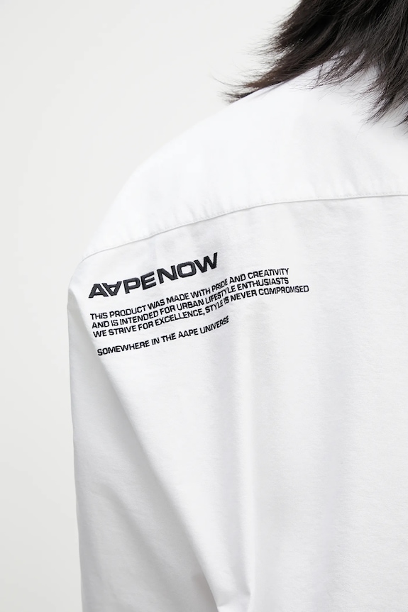 Бавовняна сорочка AAPE Now Long AAPSTM8512XXO білий