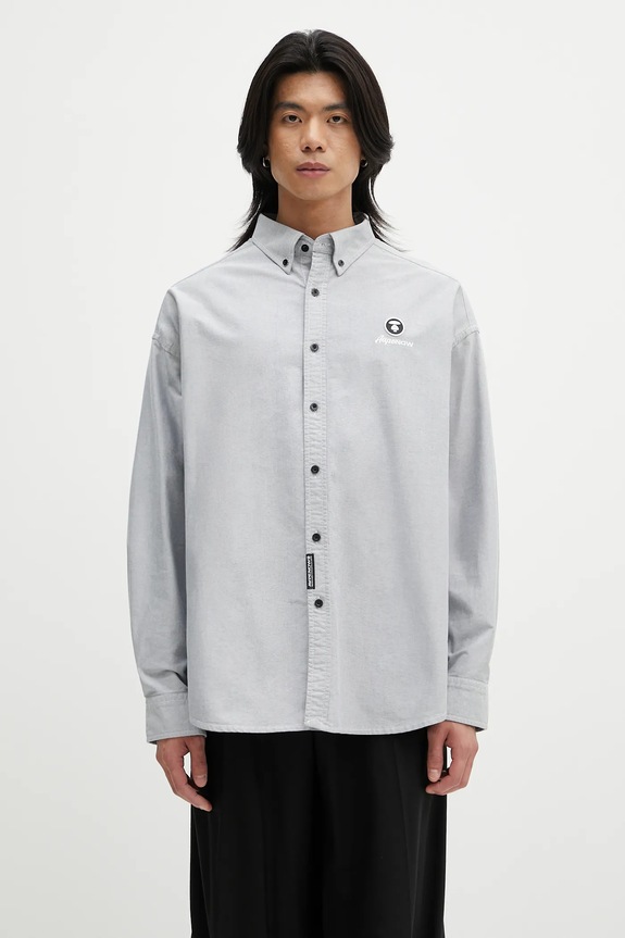 AAPE cotton shirt Now Long button-down black AAPSTM8512XXO