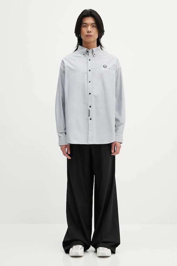 AAPE cotton shirt Now Long AAPSTM8512XXO black