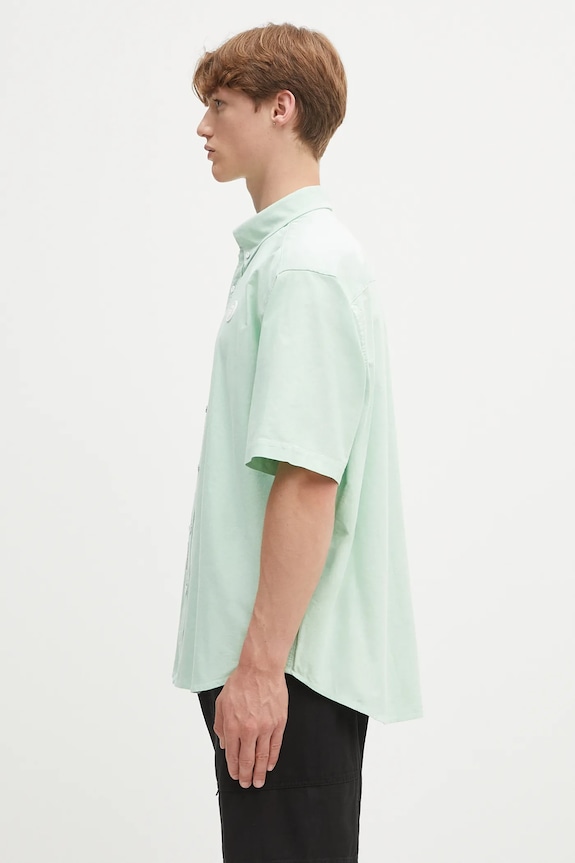 Памучна риза AAPE Now Short AAPSRM8516XAO зелен SS25