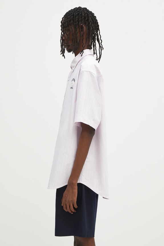 Bavlněná košile AAPE Now Short AAPSRM8517XXO růžová SS25
