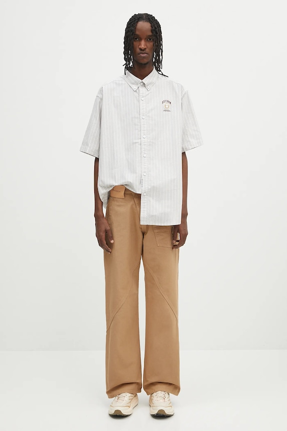 AAPE koszula bawełniana Now Short AAPSRM8517XXO beżowy
