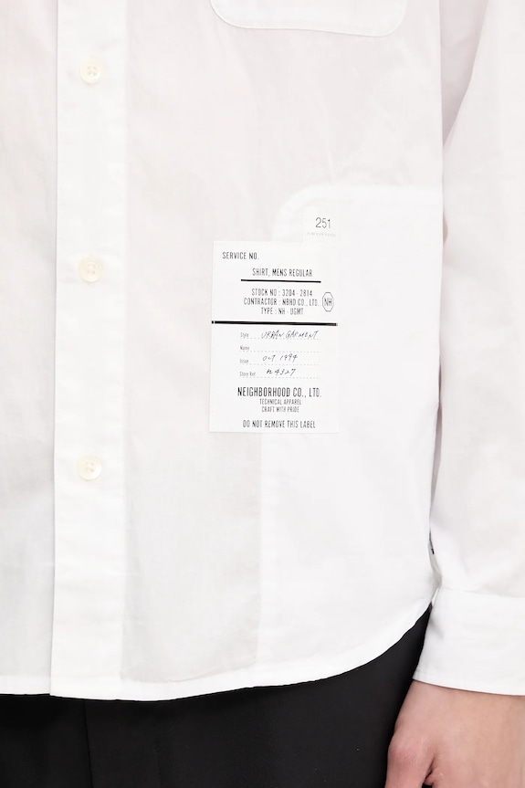 NEIGHBORHOOD camicia in cotone Plain Shirt Ls bianco 251SPNH.SHM03