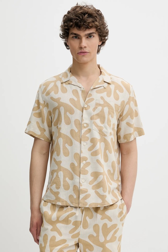 Solid camicia regolare beige 21108488