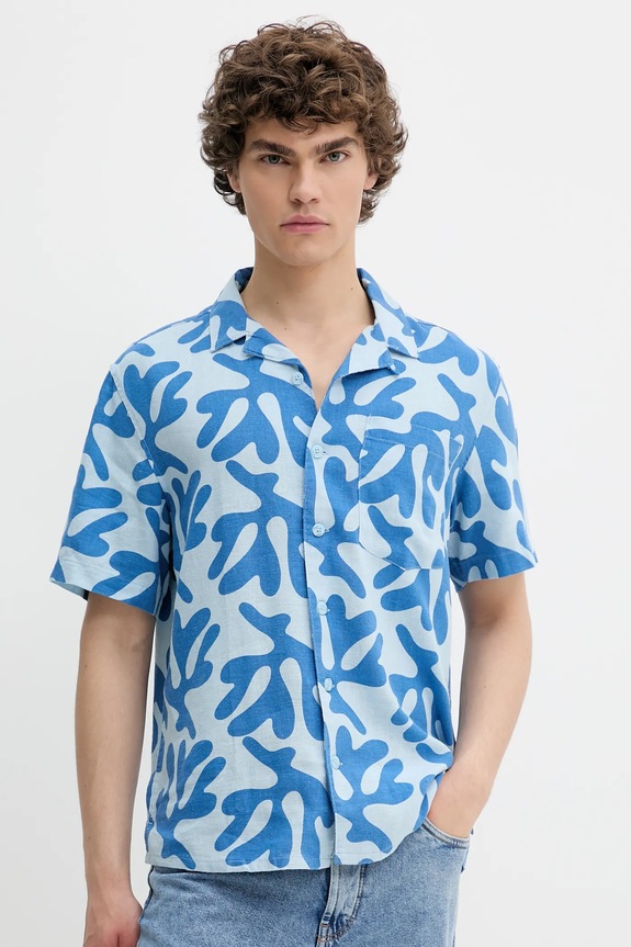 Πουκάμισο Solid casual μπλε 21108488