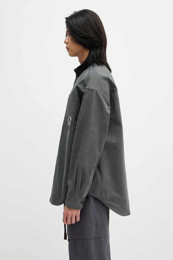 Oboustranná košilová bunda AAPE Main Long Sleeve AAPSTM8502XXN černá SS25