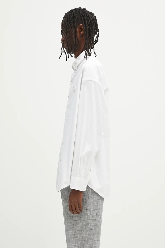 Хлопковая рубашка AAPE Now Long Sleeve AAPSTM8496XXN белый SS25