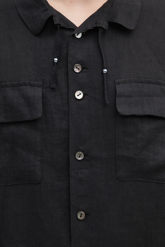 Undercover camicia di lino Shirt blouse nero UC1E4408.1
