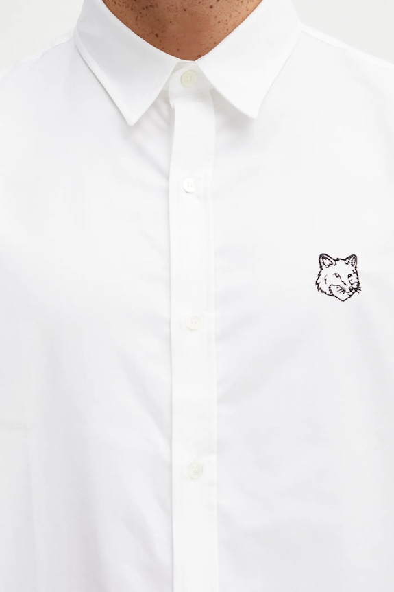 Maison Kitsuné koszula bawełniana Contour Fox Head Skate biały MM00405WC5012