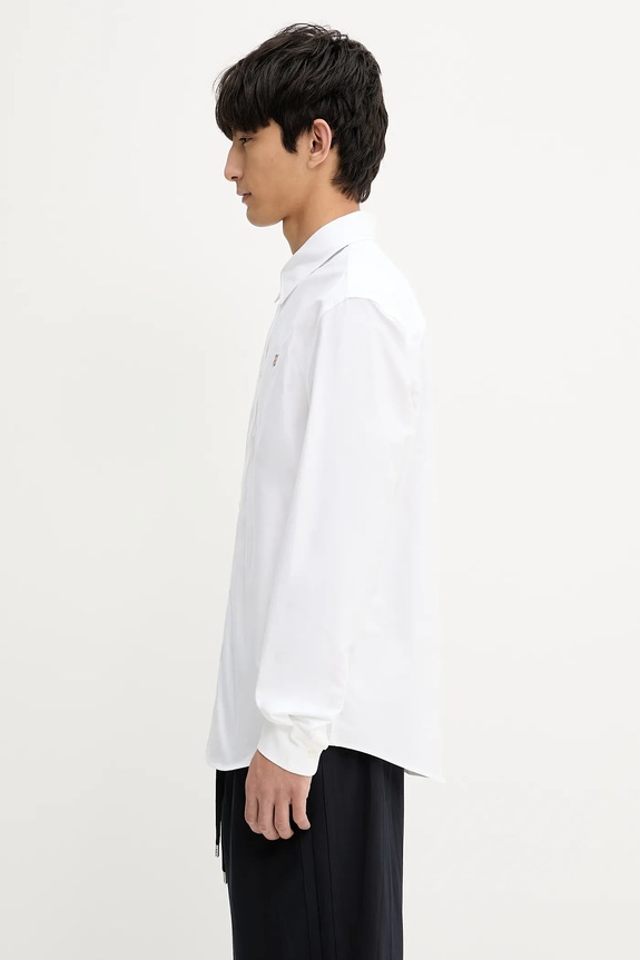 Bavlněná košile Maison Kitsuné Fox Head Embroidery Casual MM00408WC5012 bílá SS25