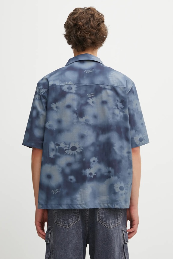 Clothing Maison Kitsuné cotton shirt Resort OM00421WW9054 blue