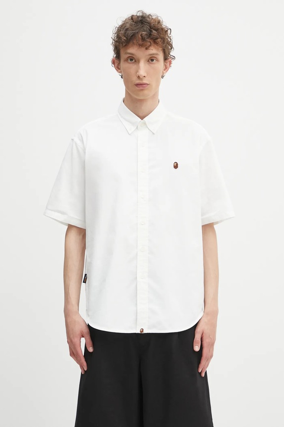A Bathing Ape camicia One point oxford rilassato bianco 1L30132301