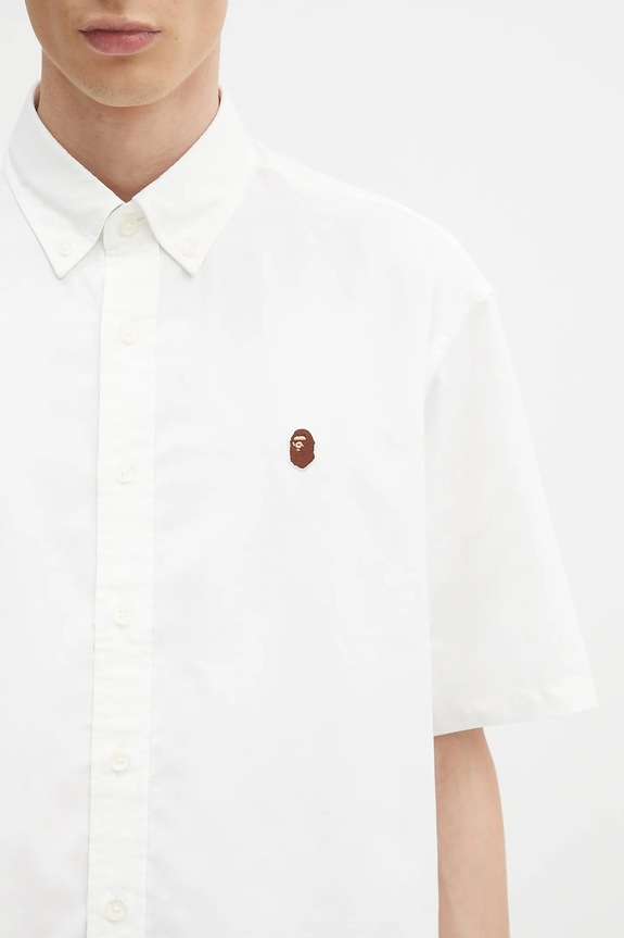 A Bathing Ape camicia One point oxford 1L30132301 bianco SS25