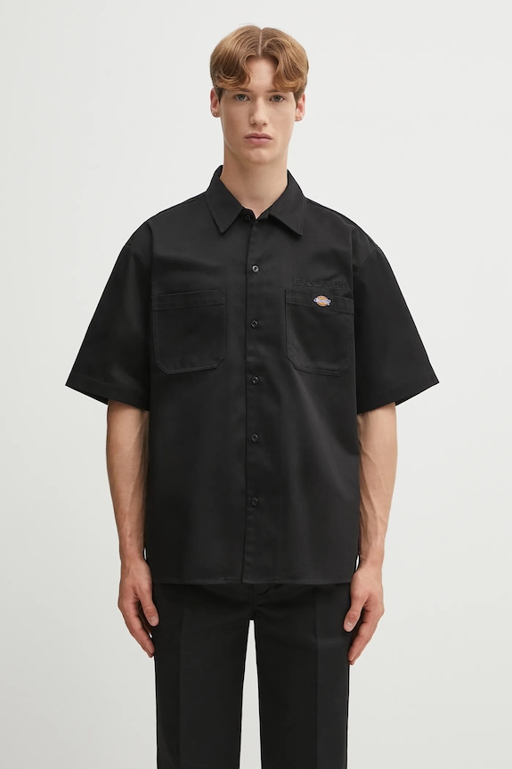 Wacko Maria cămașă DICKIES / WORK SHIRT ( TYPE-1 ) uni negru 25SS.WMS.DC01