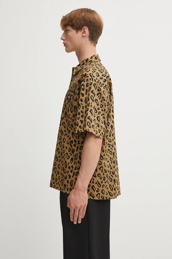 Bavlněná košile Wacko Maria DICKIES / WORK SHIRT ( TYPE-2 ) 25SS.WMS.DC02 hnědá SS25