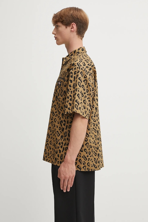 Bavlněná košile Wacko Maria DICKIES / WORK SHIRT ( TYPE-2 ) 25SS.WMS.DC02 hnědá SS25