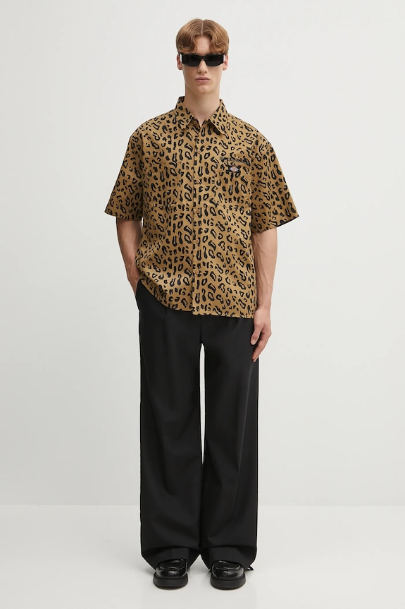 Bavlněná košile Wacko Maria DICKIES / WORK SHIRT ( TYPE-2 ) 25SS.WMS.DC02 hnědá