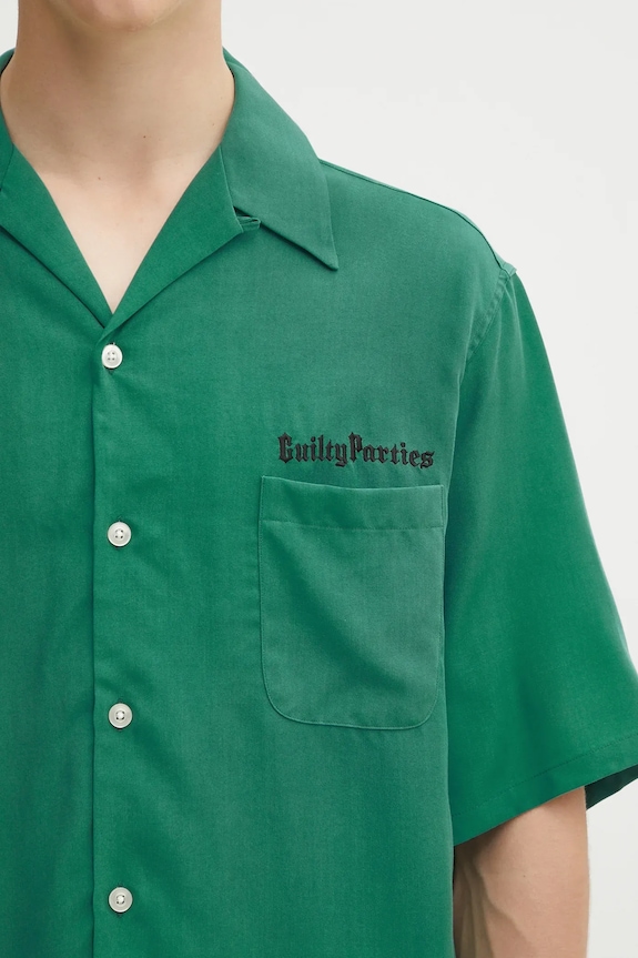 Рубашка Wacko Maria 50'S SHIRT S/S ( TYPE-2 ) зелёный 25SS.WMS.OC06