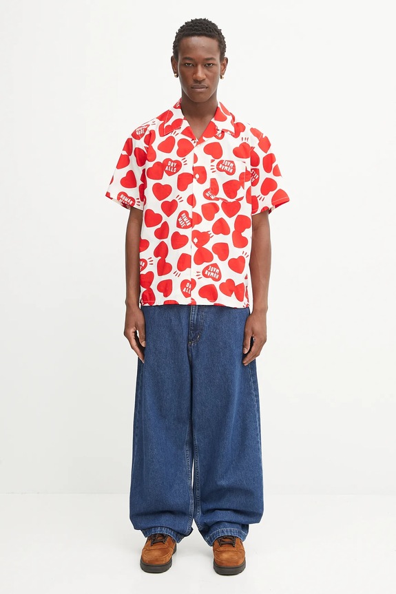 Human Made cotton shirt Woven HM29SH026 red
