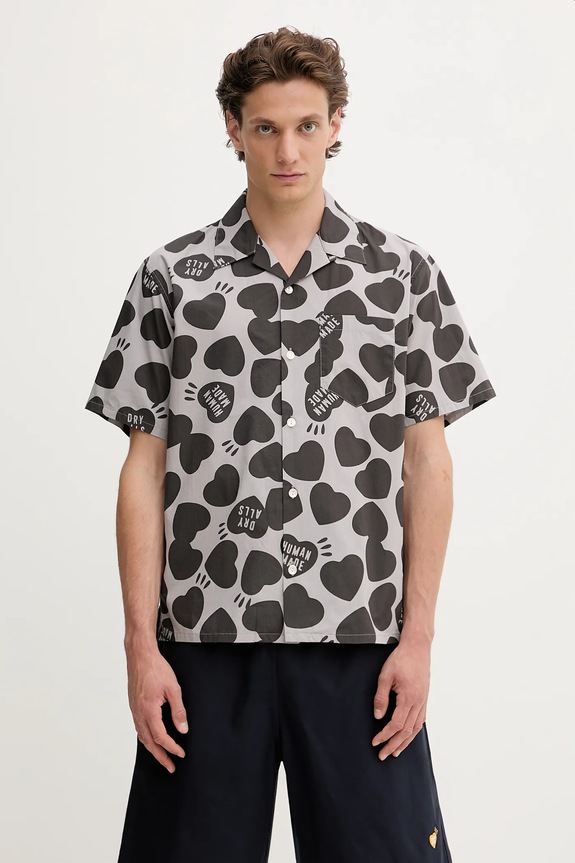 Human Made camicia in cotone Woven regolare grigio HM29SH026