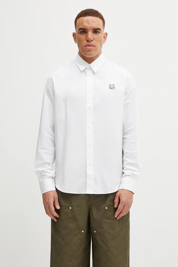 Maison Kitsuné koszula bawełniana Bold Fox Head Casual bawełna biały MM00412WC0026