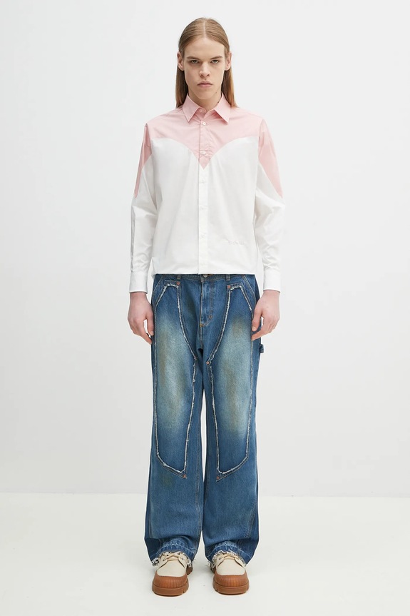 Βαμβακερό πουκάμισο Fiorucci Embroidered Heart Relaxed Fit U02SPTLO055CO02PN02