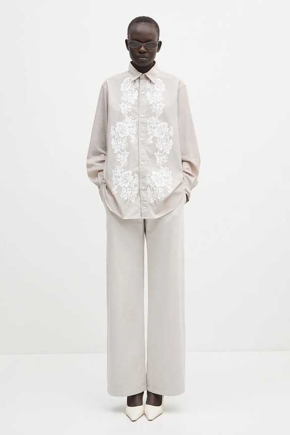 Aries koszula bawełniana Lace Overprinted Poplin Shirt AR4010203