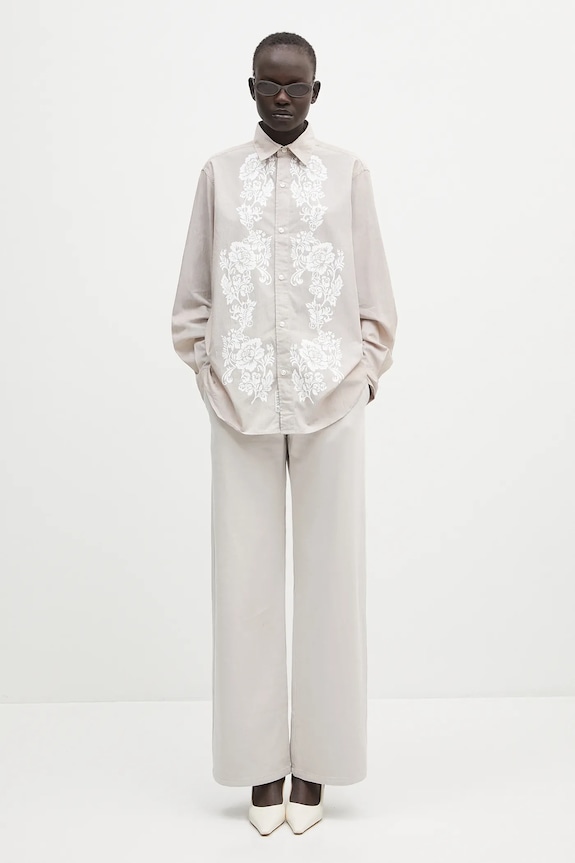Aries koszula bawełniana Lace Overprinted Poplin Shirt AR4010203