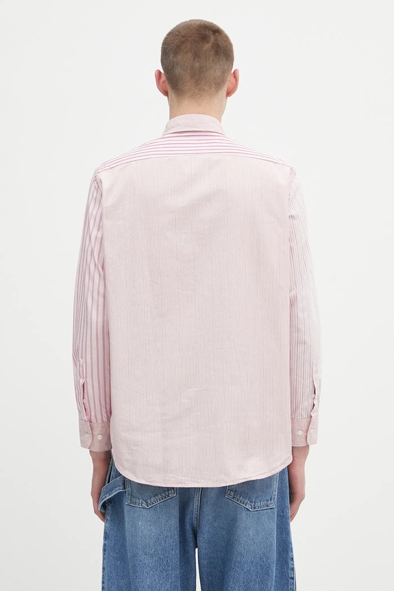 Aries camicia in cotone Patchwork LS Shirt AR4012003 rosa