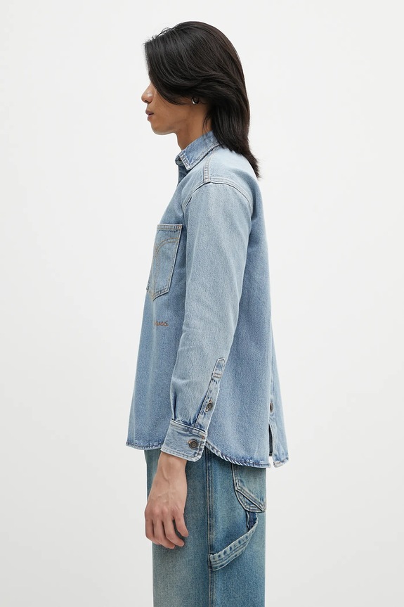 Ρούχα Τζιν πουκάμισο Fiorucci Open Back Embroidered Denim W02SMDSI390DN01DN01 μπλε