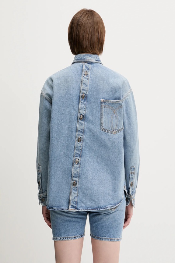 Τζιν πουκάμισο Fiorucci Open Back Embroidered Denim W02SMDSI390DN01DN01