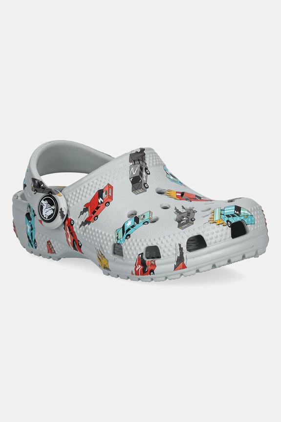Crocs papuci CLASSIC RACE CARS GRAPHIC CLOG KIDS gri 210992.CROCS.CLASSIC.RA