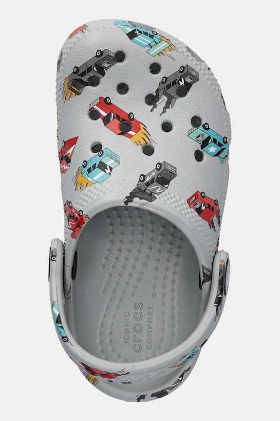 Crocs papuci CLASSIC RACE CARS GRAPHIC CLOG KIDS gri 210992.CROCS.CLASSIC.RA