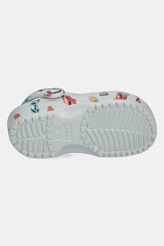 Crocs papuci CLASSIC RACE CARS GRAPHIC CLOG KIDS 210992.CROCS.CLASSIC.RA gri