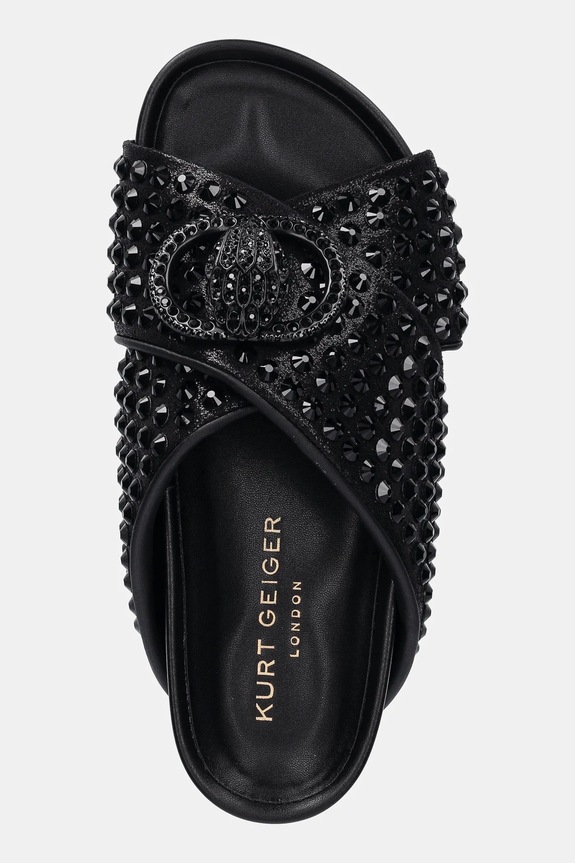 Pantofle Kurt Geiger London Chelsea Cross Strap Dr černá 3973109609.BLACK