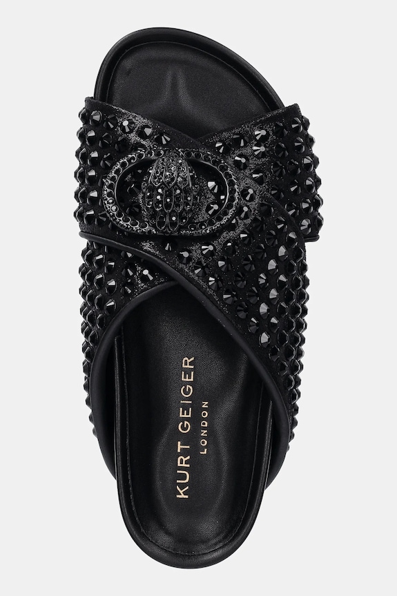 Pantofle Kurt Geiger London Chelsea Cross Strap Dr černá 3973109609.BLACK