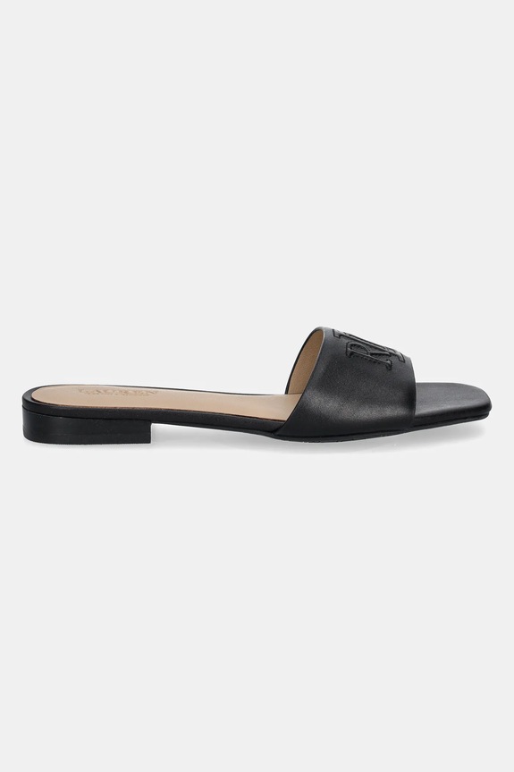 Kožené šľapky Lauren Ralph Lauren Everley Sld 802959142001.001 čierna SS26