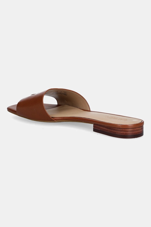 Obuwie Lauren Ralph Lauren klapki skórzane Everley Sld 802959142002.200 brązowy